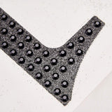 8 inch Black Decorative Rhinestone Number Stickers DIY Crafts - 0