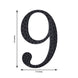 8 inch Black Decorative Rhinestone Number Stickers DIY Crafts - 9