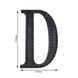 8 inch Black Decorative Rhinestone Alphabet Letter Stickers DIY Crafts - D