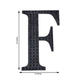 8 inch Black Decorative Rhinestone Alphabet Letter Stickers DIY Crafts - F