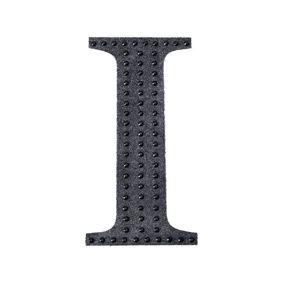 8 inch Black Decorative Rhinestone Alphabet Letter Stickers DIY Crafts - I#whtbkgd