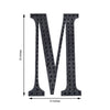 8 inch Black Decorative Rhinestone Alphabet Letter Stickers DIY Crafts - M
