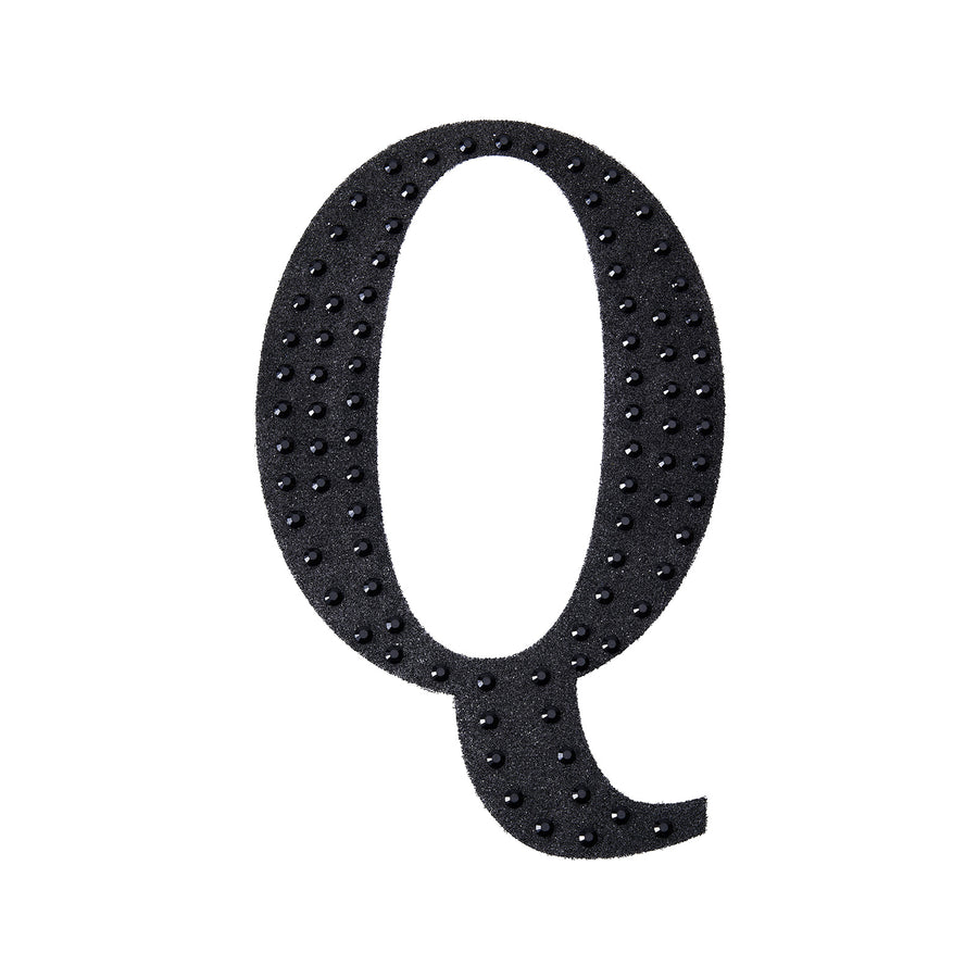8 inch Black Decorative Rhinestone Alphabet Letter Stickers DIY Crafts - Q#whtbkgd