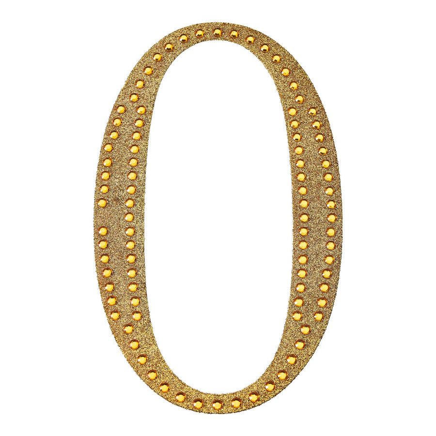 8 Inch | Gold Decorative Rhinestone Number Stickers DIY Crafts - 0#whtbkgd