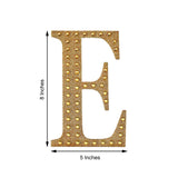 8inch Gold Decorative Rhinestone Alphabet Letter Stickers DIY Crafts - E