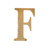 8inch Gold Decorative Rhinestone Alphabet Letter Stickers DIY Crafts - F#whtbkgd