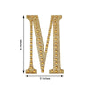 8inch Gold Decorative Rhinestone Alphabet Letter Stickers DIY Crafts - M