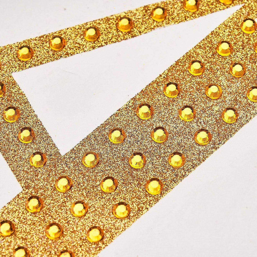 8inch Gold Decorative Rhinestone Alphabet Letter Stickers DIY Crafts - N