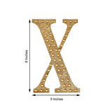 8inch Gold Decorative Rhinestone Alphabet Letter Stickers DIY Crafts - X