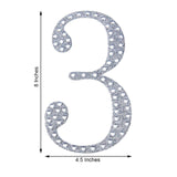8 Inch Silver Decorative Rhinestone Number Stickers DIY Crafts - 3