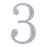 8 Inch Silver Decorative Rhinestone Number Stickers DIY Crafts - 3#whtbkgd