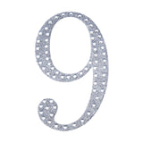 8 Inch Silver Decorative Rhinestone Number Stickers DIY Crafts - 9#whtbkgd