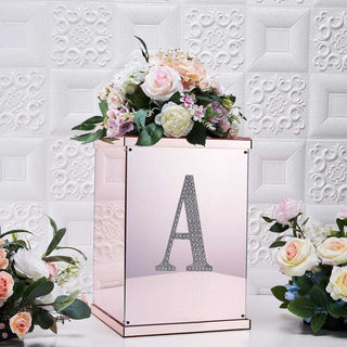 Elevate Your Event Decor with Silver Decorative Rhinestone Alphabet Letter Stickers
