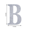 8 Inch Silver Decorative Rhinestone Alphabet Letter Stickers DIY Crafts - B