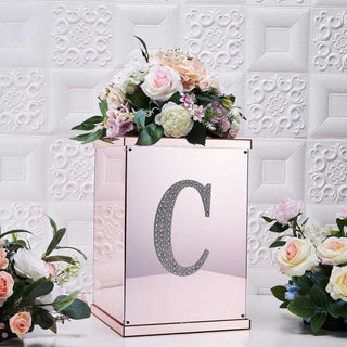 Add a Touch of Glamour to Your Event Decor with 8" Silver Decorative Rhinestone Alphabet Letter Stickers