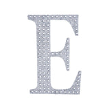 8 Inch Silver Decorative Rhinestone Alphabet Letter Stickers DIY Crafts - E#whtbkgd