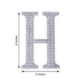 8 Inch Silver Decorative Rhinestone Alphabet Letter Stickers DIY Crafts - H