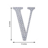 8 Inch Silver Decorative Rhinestone Alphabet Letter Stickers DIY Crafts - V