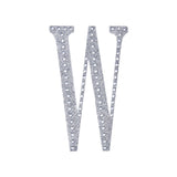 8 Inch Silver Decorative Rhinestone Alphabet Letter Stickers DIY Crafts - W#whtbkgd