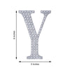 8 Inch Silver Decorative Rhinestone Alphabet Letter Stickers DIY Crafts - Y