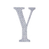 8 Inch Silver Decorative Rhinestone Alphabet Letter Stickers DIY Crafts - Y#whtbkgd