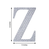 8 Inch Silver Decorative Rhinestone Alphabet Letter Stickers DIY Crafts - Z