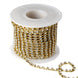 10 Yards | Gold Diamond Rhinestone Chain Roll, 3mm Gemstone Ribbon DIY Decor#whtbkgd