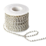10 Yards | Silver Diamond Rhinestone Chain Roll, 3mm Gemstone Ribbon DIY Decor#whtbkgd