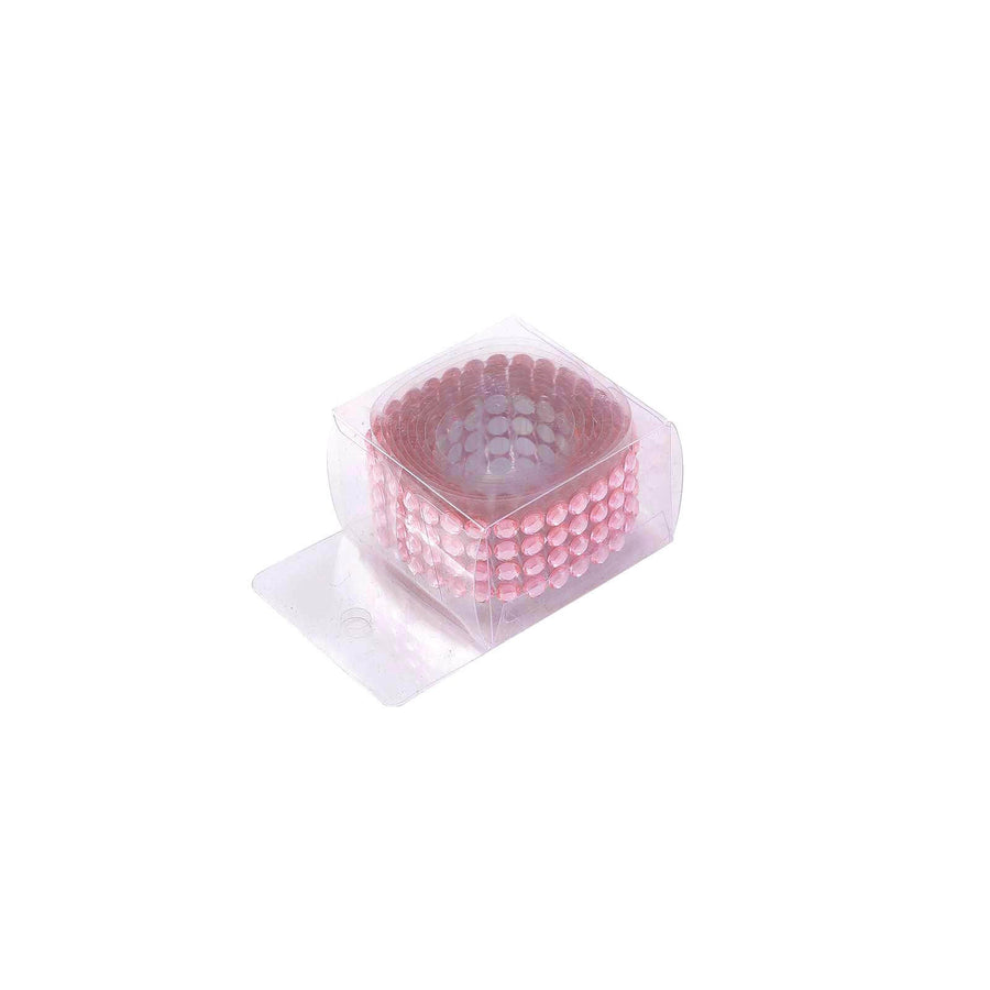 3ft Pink Stick-On Rhinestone Tape, DIY Self Adhesive Diamond Gemstone Stickers
