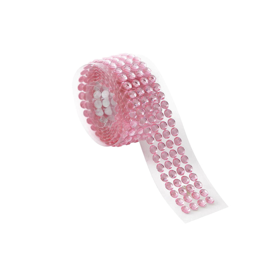 3ft Pink Stick-On Rhinestone Tape, DIY Self Adhesive Diamond Gemstone Stickers#whtbkgd