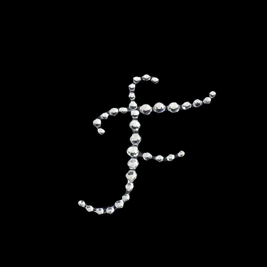 Description Picture 4 of item12 Pack 1.5" Clear Rhinestone Monogram Letter Jewel Sticker Self Adhesive DIY Diamond Decor - F
