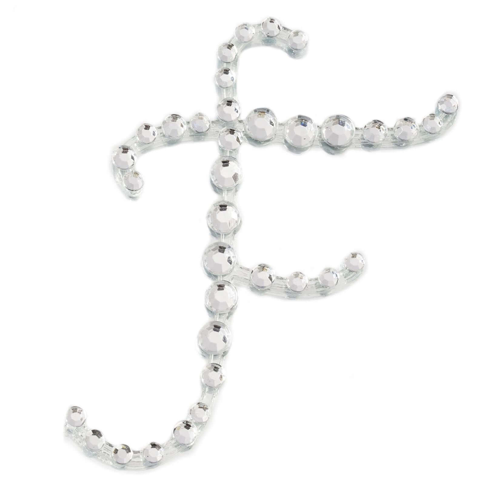 Description Picture 3 of item12 Pack 1.5" Clear Rhinestone Monogram Letter Jewel Sticker Self Adhesive DIY Diamond Decor - F