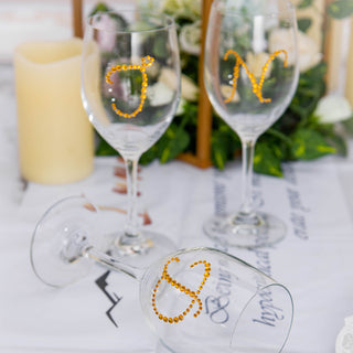 Elevate Your Event Decor with Shimmering Gold Rhinestone Monogram Letter Stickers