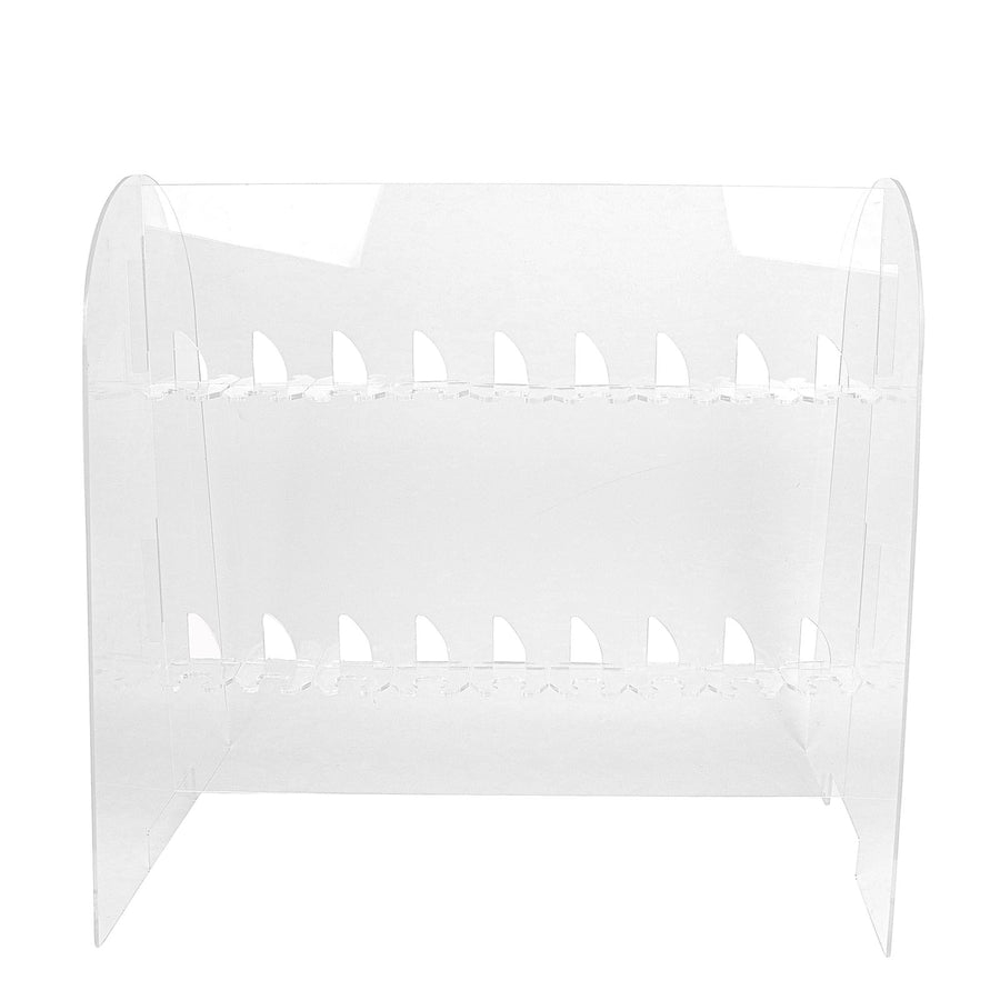 25" Clear Acrylic 18 Champagne Glass Display Stand, 2-Tier Table Top Cocktail Rack#whtbkgd