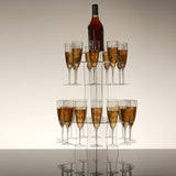 Acrylic Champagne Glasses Flutes Display Stand, Wine Glass Rack Tower