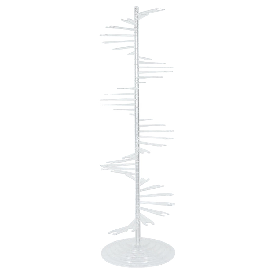 4.5ft Clear Acrylic Spiral Champagne Flute Display Stand, Wine Glass Bar Rack#whtbkgd