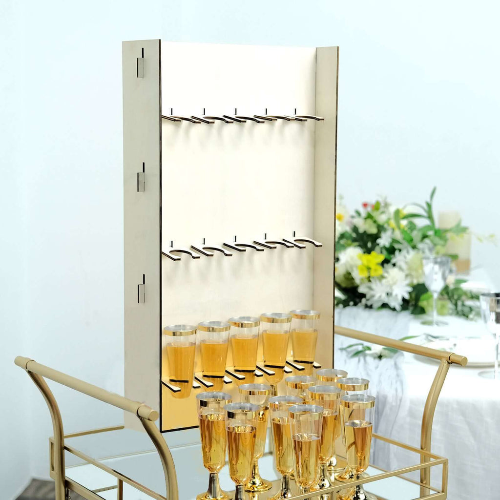 Wooden Champagne Flute Holder Wall Stand Rack