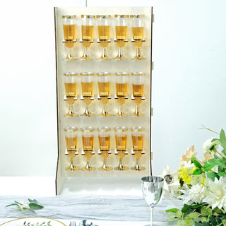 Elegant and Functional 3-Tier Wooden Champagne Glass Flute Holder Wall Stand Rack