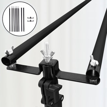 10ft DIY Adjustable Triple Crossbar Kit and Mounting Brackets For Backdrop Stands