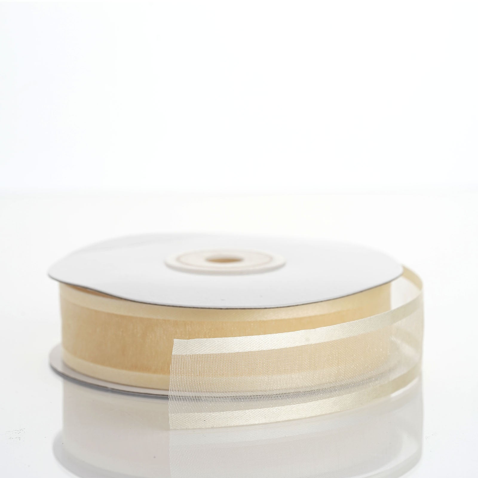 25 Yards, 7/8 DIY Ivory Sheer Organza Ribbon With Satin Edges