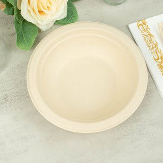 Eco-Friendly and Stylish: 50 Pack | 12oz Natural Biodegradable Bagasse Dessert Bowls