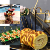 5inch Eco Friendly Black Loop Ring Party Picks, Bamboo Skewers, Decorative Top Cocktail Sticks