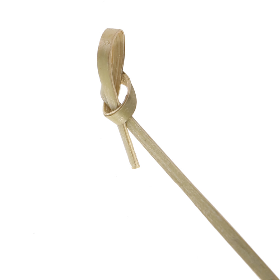 6inch Eco Friendly Twisted Knot Party Picks, Bamboo Skewers, Decorative Top Cocktail Sticks#whtbkgd