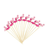 5inch Flamingo Party Picks, Bamboo Skewers, Decorative Top Cocktail Sticks - Fuchsia/Hot Pink | Pink