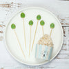 100 Pack | 5inch Tropical Leaf Party Picks, Bamboo Skewers, Decorative Top Cocktail Sticks