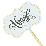 5inch Thank You Tag Cloud Cupcake Toppers, Bamboo Skewers, Decorative Top Cocktail Picks#whtbkgd