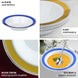10 Pack | White Round 12oz Disposable Plastic Soup Bowl With Royal Blue and Silver Rim