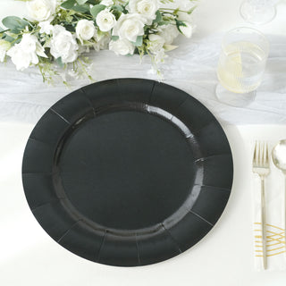 Elegant Black Disposable Charger Plates for Stylish Events