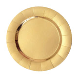 Gold Disposable 13inch Charger Plates, Cardboard Serving Tray, Round with Leathery Texture#whtbkgd