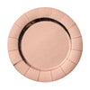 Rose Gold Disposable Charger Plates, Cardboard Serving Tray, Round with Leathery Texture#whtbkgd